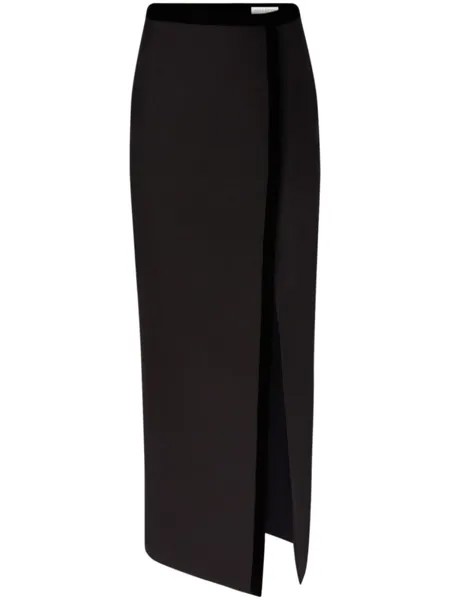 Nina Ricci длинная шерстяная юбка с разрезом, черный