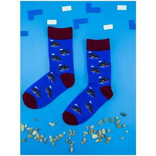 Носки 2beMan, размер 38-43, синий, бордовый