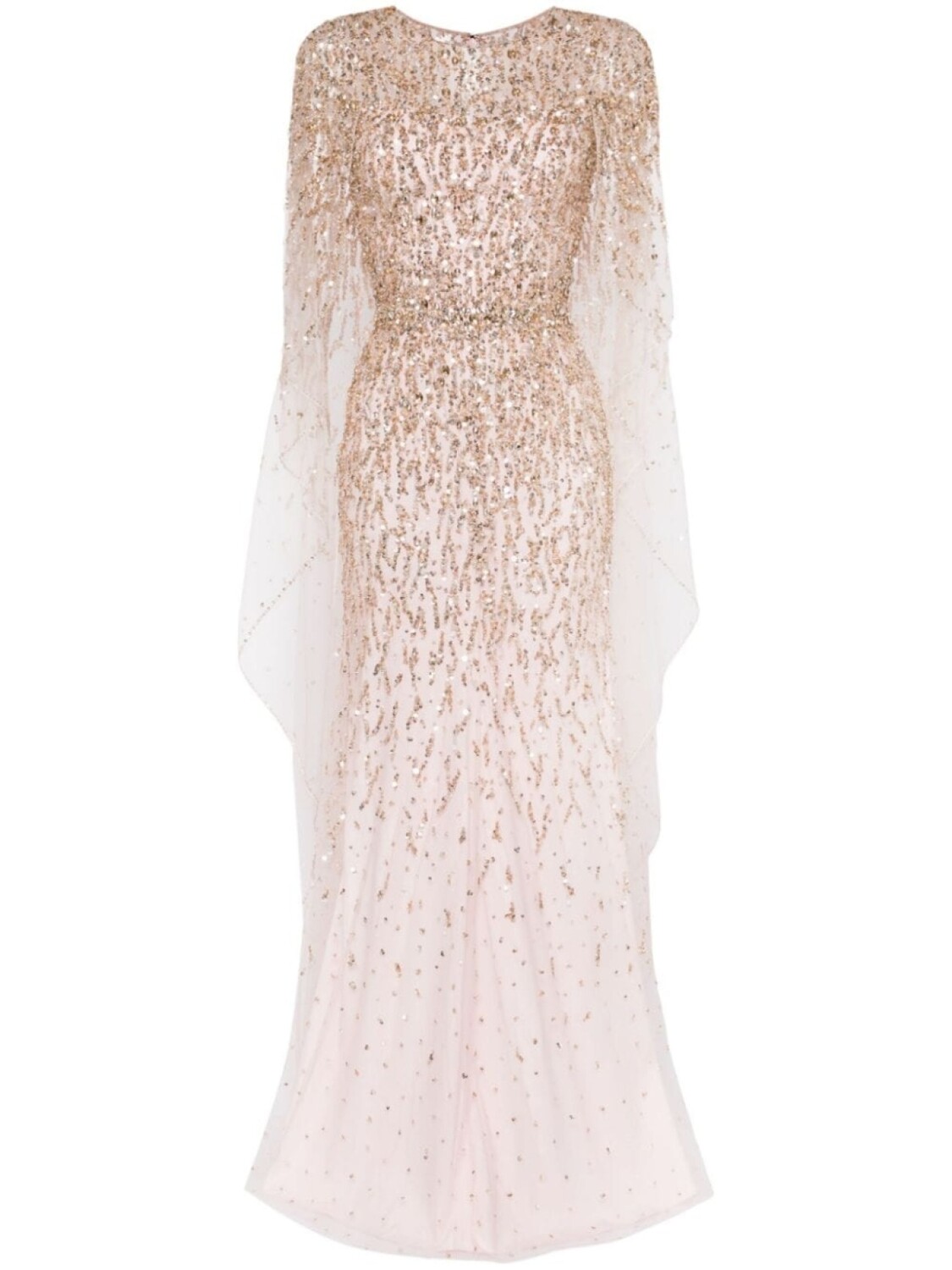 Платье-кейп Delphine с пайетками Jenny Packham, розовый