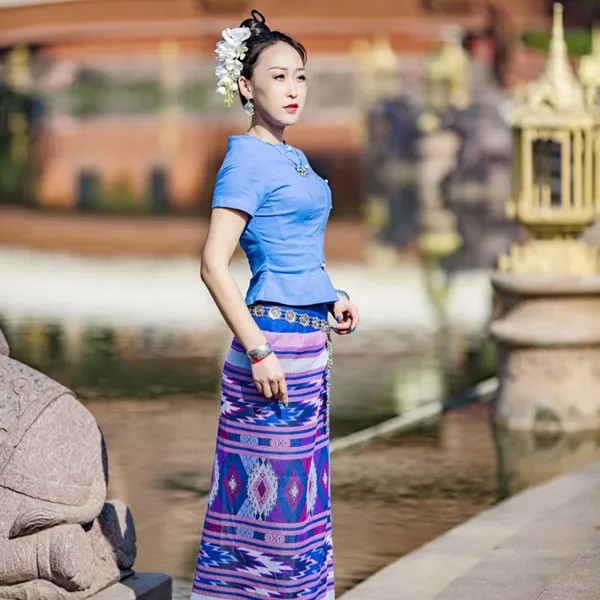 Традиционные фигурки Тайланда одежда для женщин, ахом-Шань-дай, ретро, летнее тайское платье для женщин, одежда для Таиланда
