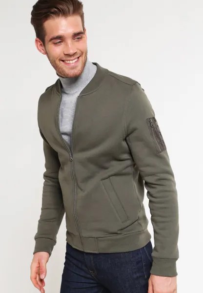 Толстовка на молнии КУРТКА SWEAT BOMBER Urban Classics, оливковый