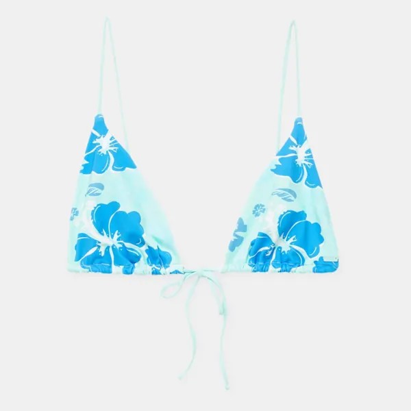 Лиф Pull&Bear Triangle Bikini With Front Bow, голубой