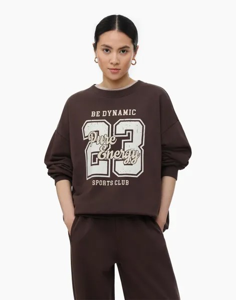 Свитшот женский Gloria Jeans GAC021022 коричневый L-XL/170