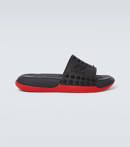 Шлёпанцы Take It Easy с шипами Christian Louboutin, черный