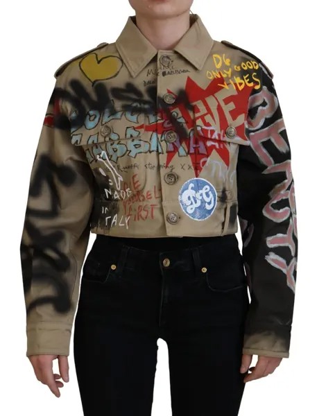 DOLCE - GABBANA Куртка Разноцветное хлопковое укороченное пальто стрейч IT40/US6/S 1500usd