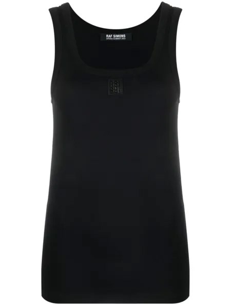 Raf Simons топ с U-образным вырезом, черный