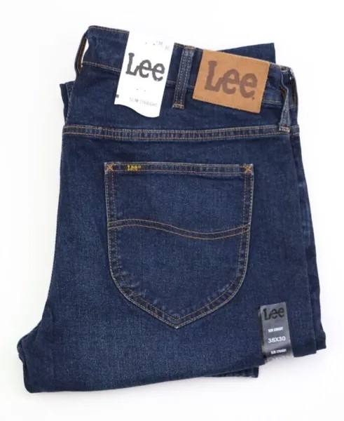 Новые мужские джинсы Lee Slim Fit прямого кроя размер W38 L30 темно-синие
