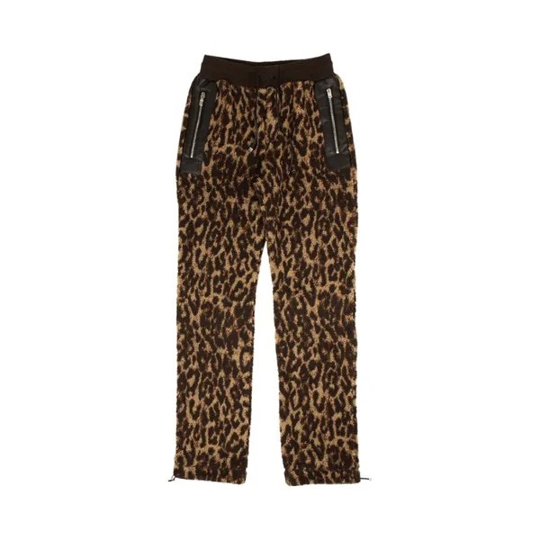 Брюки Amiri Leopard Print Fleece Sherpa 'Multicolor', разноцветный