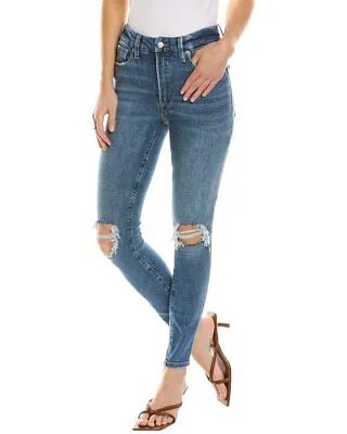 Женские джинсы скинни Good American с хорошей талией цвета индиго