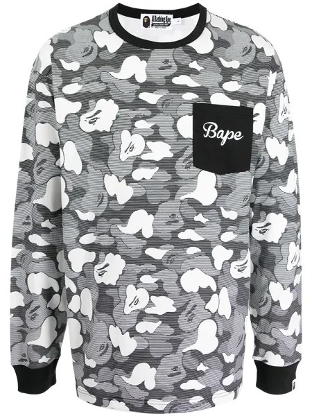 A BATHING APE® топ с длинными рукавами и камуфляжным принтом