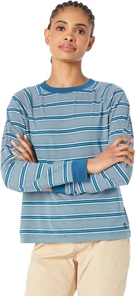 Футболка Mountain Hardwear Wander Pass Long Sleeve, цвет Dark Caspian Pacific Stripe