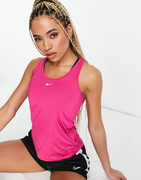 Розовая майка облегающего кроя Nike Training One Dri-FIT-Розовый цвет