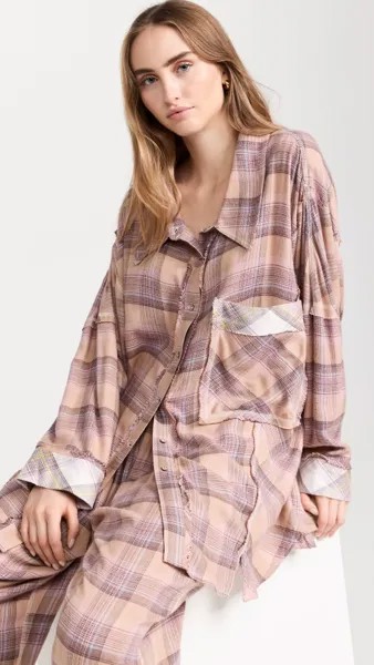 Рубашка Free People Fallin' For Flannel Sleep, загар