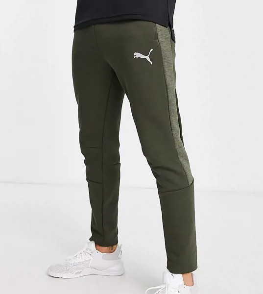 Джоггеры цвета хаки с логотипом Puma Active-Серый