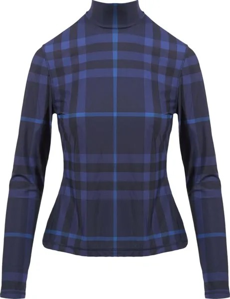 Топ Burberry Emery Check Top 'Dark Charcoal Blue', серый