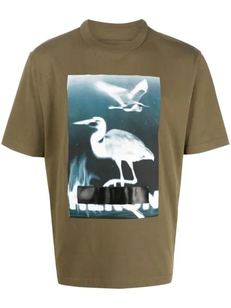 Heron Preston футболка с графичным принтом, зеленый