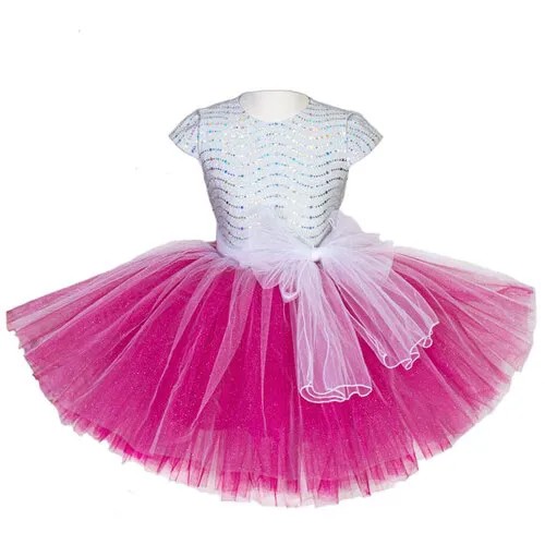 Платье Laura, хлопок, нарядное, размер 110, белый, розовый