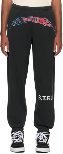 Черные пылающие спортивные штаны Heron Preston