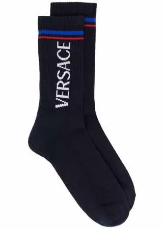 Versace носки в рубчик с логотипом