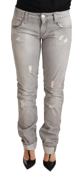 Джинсы ACHT Серые рваные хлопковые женские джинсы узкого кроя с загнутым краем s. W26 Рекомендуемая розничная цена 250 долларов США.
