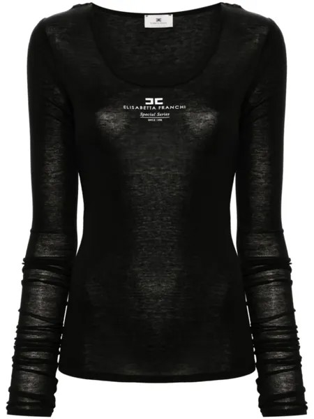 Elisabetta Franchi футболка с логотипом, черный