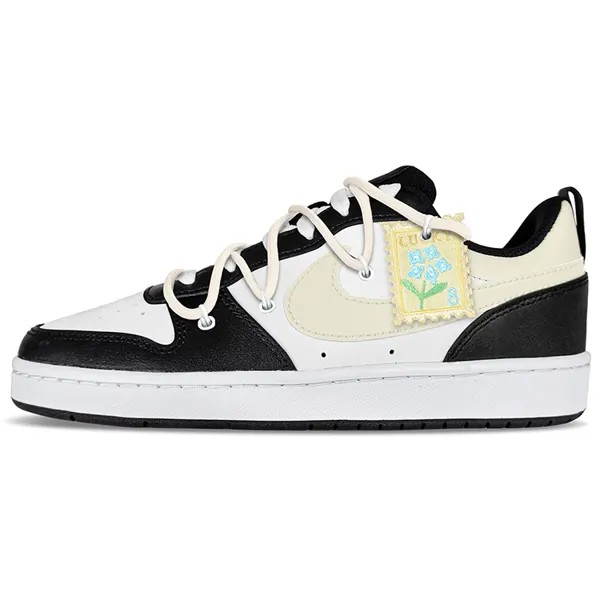 Кроссовки Nike Court Borough Skateboarding Shoes Women's Low-top Black, цвет Off White
