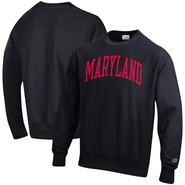 Мужской черный пуловер с принтом Maryland Terrapins Arch обратного переплетения Champion