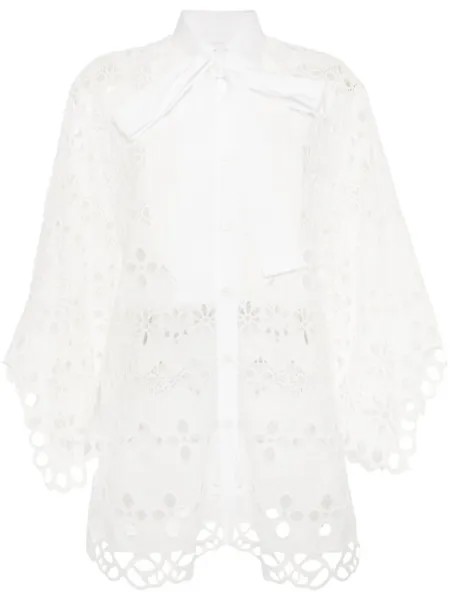 Рубашка с вышивкой Elie Saab, белый