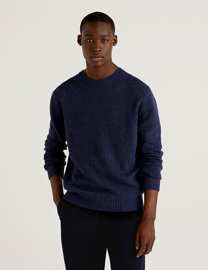 Джемпер мужской 21A_103MK1N24 United Colors of Benetton синий L
