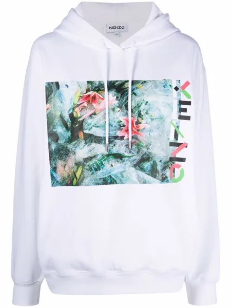 Kenzo abstract-pattern print hoodie