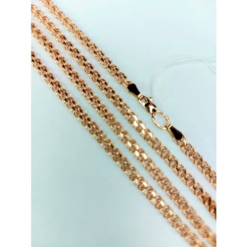 Цепь SKOROBOGATOV JEWELRY, красное золото, 585 проба, пустотелая, плетение бисмарк, длина 55 см., средний вес 5.05 гр.