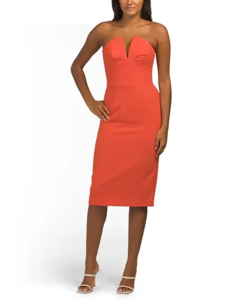 Мини-коктейльное платье без бретелек Perla Dress The Population, цвет Poppy