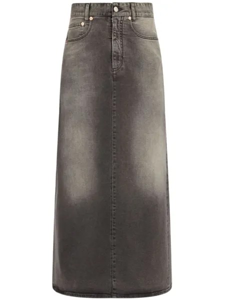 Джинсовая юбка с нашивкой-логотипом MM6 Maison Margiela, черный