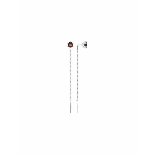 Серьги цепочки The Jeweller, серебро, 925 проба, родирование, гранат, , серебристый