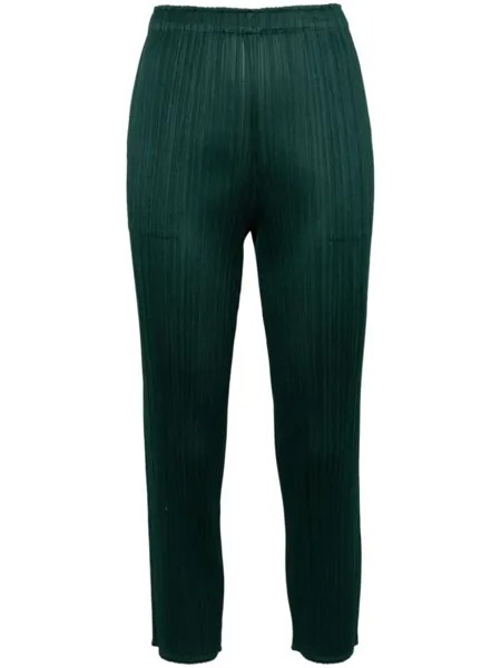 Pleats Please Issey Miyake укороченные плиссированные брюки, зеленый