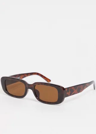 Коричневые солнцезащитные очки в прямоугольной черепаховой оправе Weekday Cruise-Коричневый цвет
