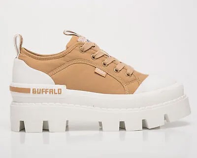 Buffalo Raven Lo Vegan Women-#39;s Tan Casual Lifestyle Sneakers Boots Shoes