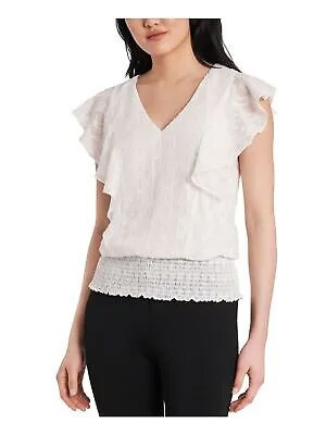 Женская блузка MSK цвета слоновой кости с присборенными краями и развевающимися рукавами в горошек Petites LP