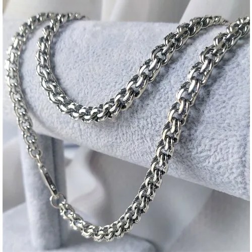 Цепь Леона Серебряная цепь Бисмарк, серебро, 925 проба, чернение, длина 65 см, средний вес 36 г