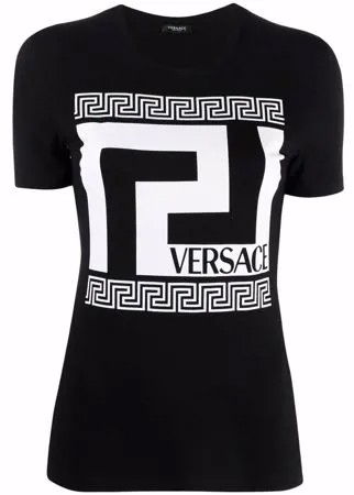 Versace футболка с принтом Greca