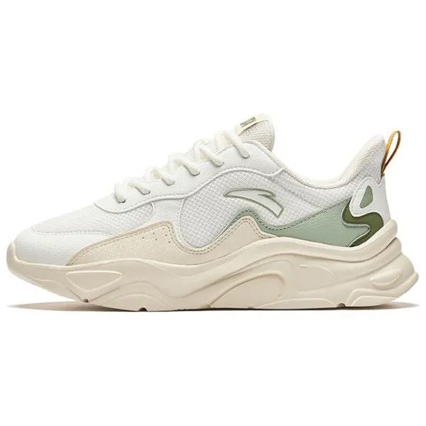 Кроссовки ANTA Lifestyle Shoes Women's Low-top Ivory White/Oatmeal White/Ceramic Green, слоновая кость/зеленый