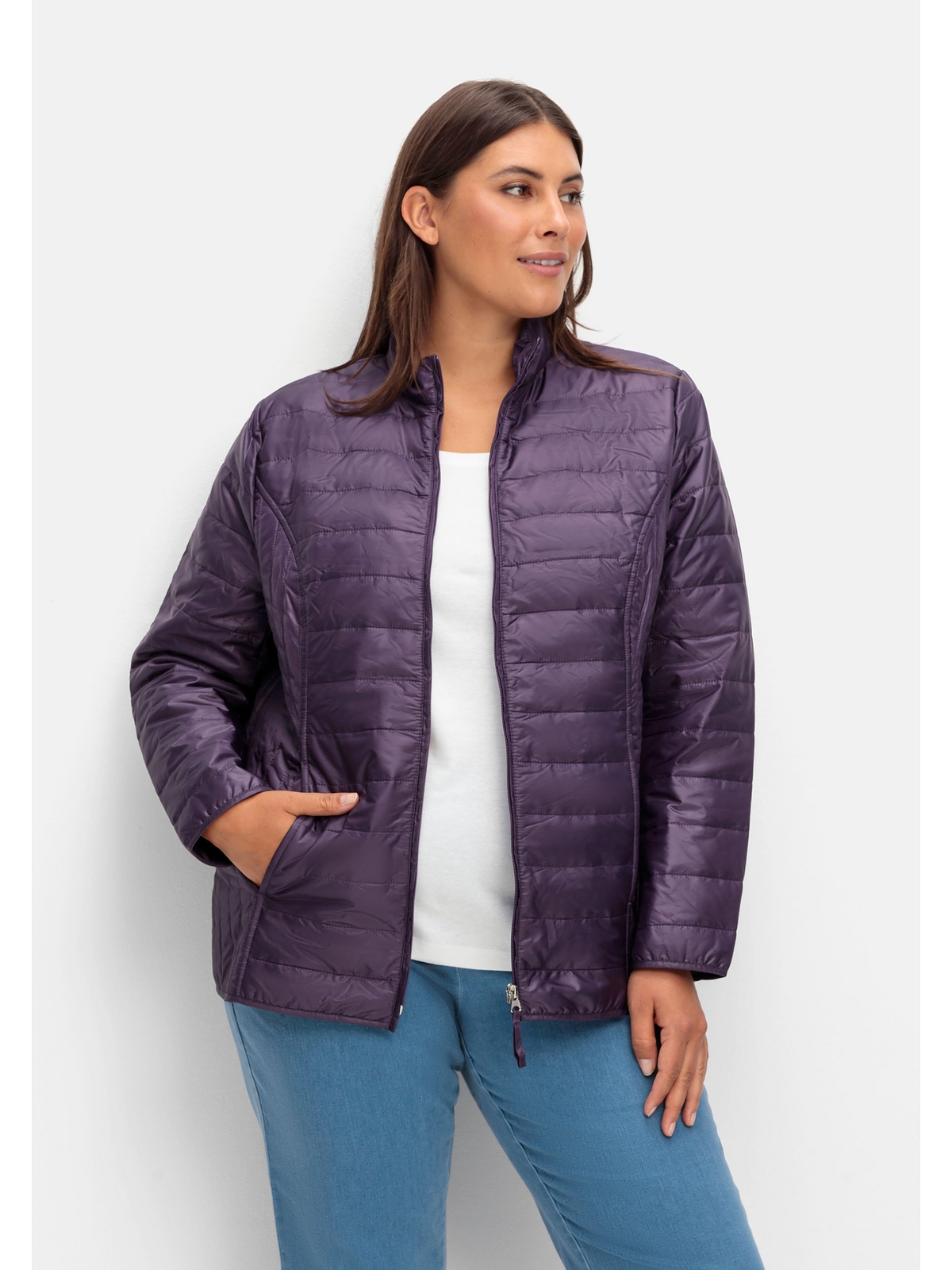 Стеганая куртка sheego, фиолетовый