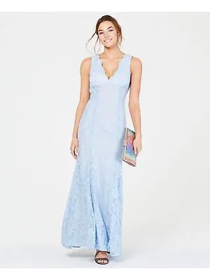 MORGAN - CO Женское светло-синее кружевное макси-платье с открытой спиной для выпускного вечера Русалка для подростков 15