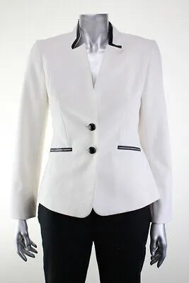 Пиджак Tahari Petite New с белым воротником и двумя пуговицами, рекомендованная розничная цена 280 долларов США