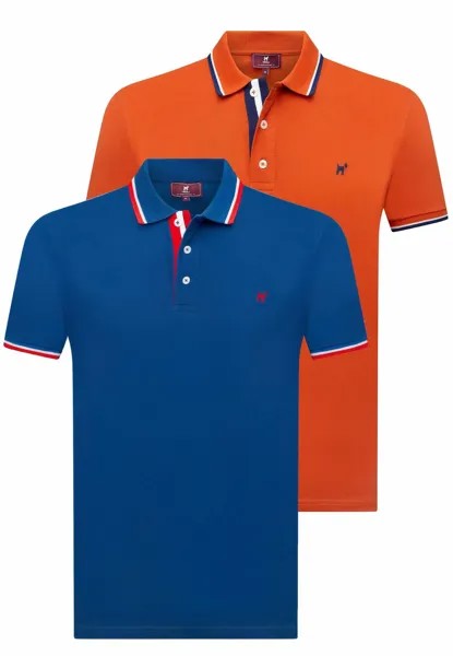 Рубашка-поло Regular Fit Short Sleeve 2 Pack Williot, цвет royal blue/light brown