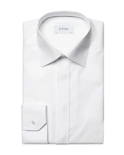 Современный крой в точках Piqu&;eacute; Формальная рубашка Eton, цвет White