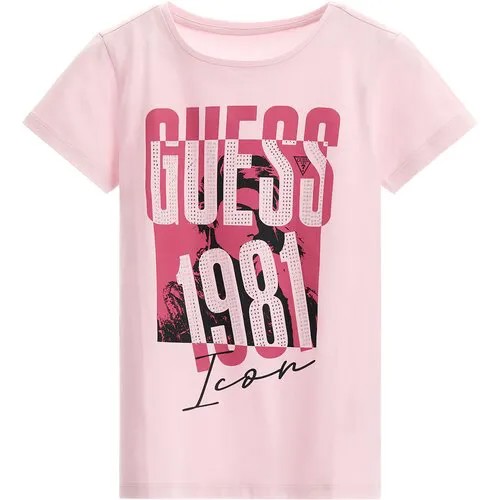 Футболка GUESS, размер 128, розовый