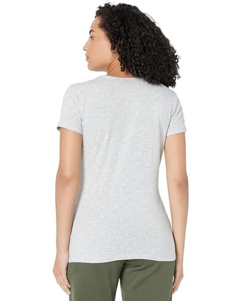 Рубашка U.S. POLO ASSN. Small Pony Stretch Dot V-Neck Tee Shirt, цвет Light Grey Heather