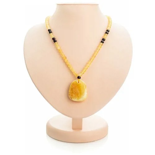Amberholl Ожерелье с подвеской из цельного медового янтаря «Лаура»
