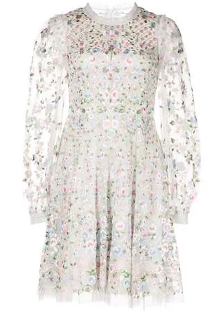 Needle & Thread платье мини Floret с цветочной вышивкой